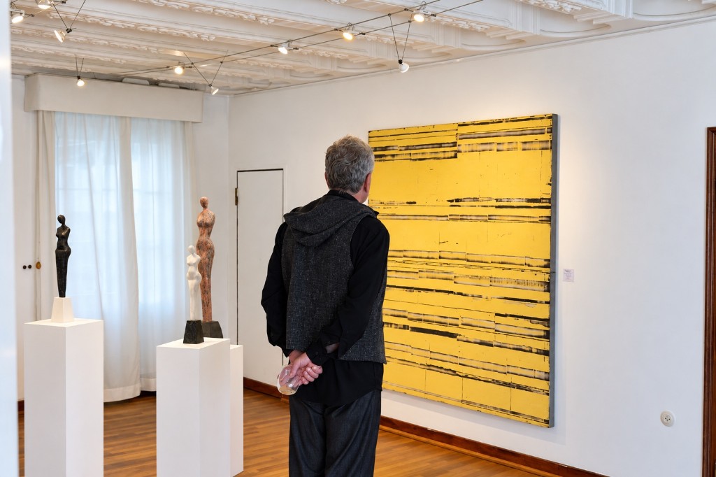 Ein Bild in der Galerie. Ein Gemälde in der Galerie des Yoga Hotels zwischen Köln und Düsseldorf.